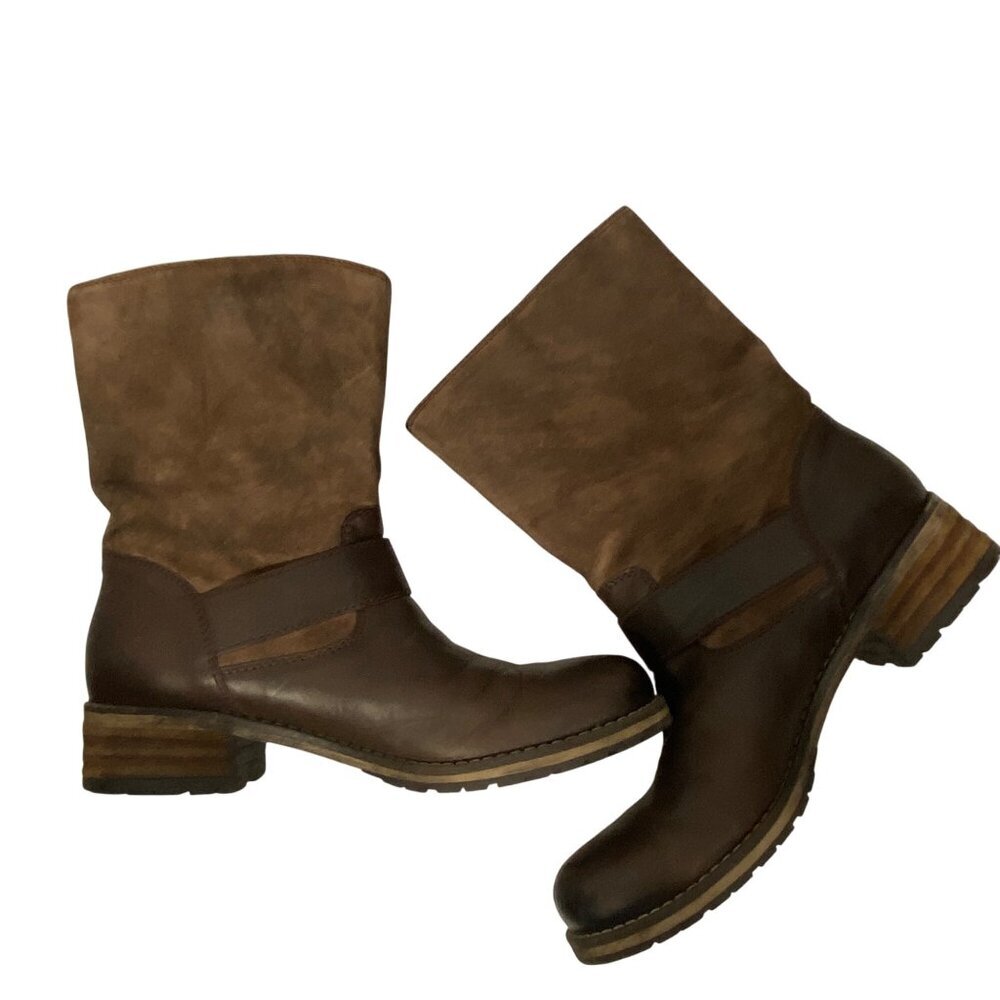 Clarks Womens Majorca Isle Leather & Suede moto Boots Size 9 brown - Picture 8 of 11